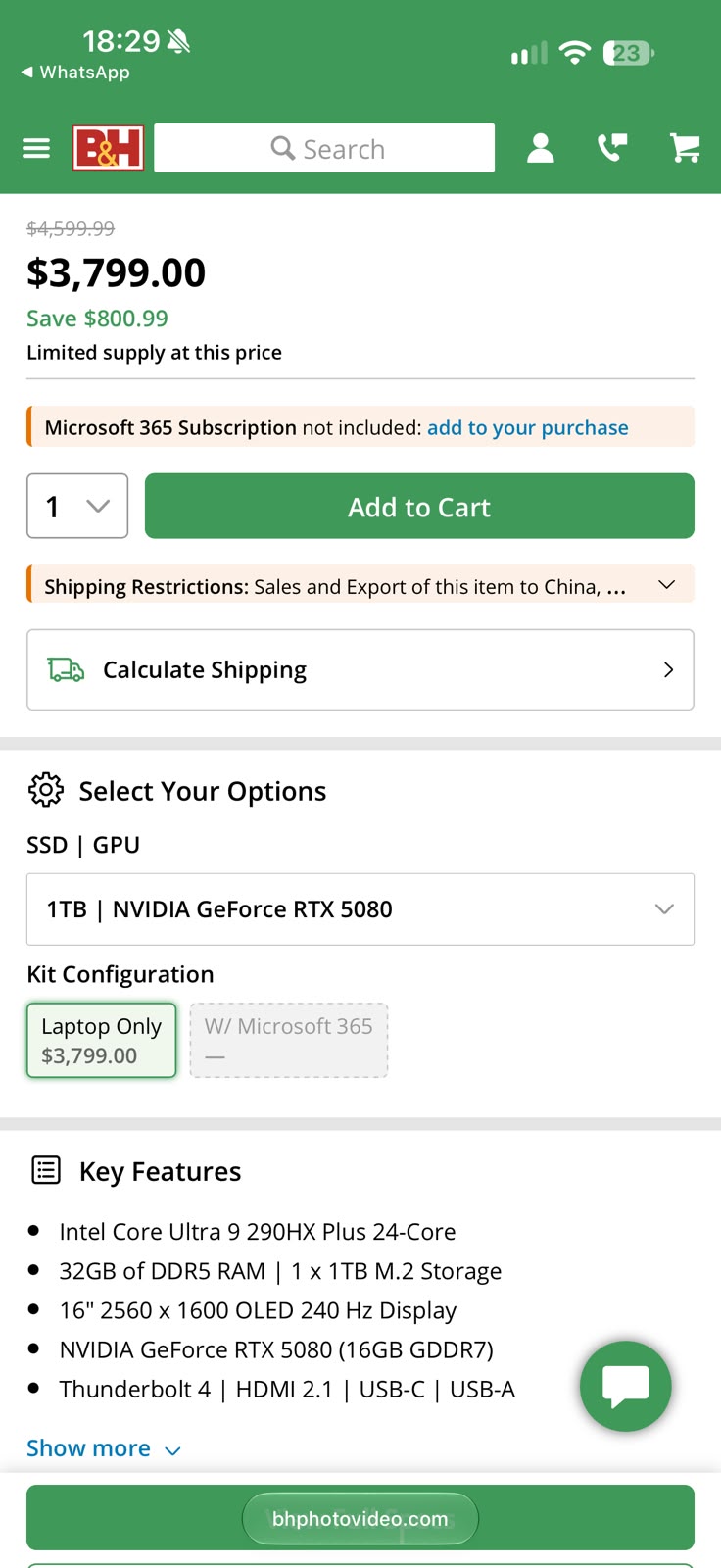 Lenovo Legion Pro 7i 16" Gaming Laptop Core Ultra 9 290HX RTX 5080 32GB 1TB